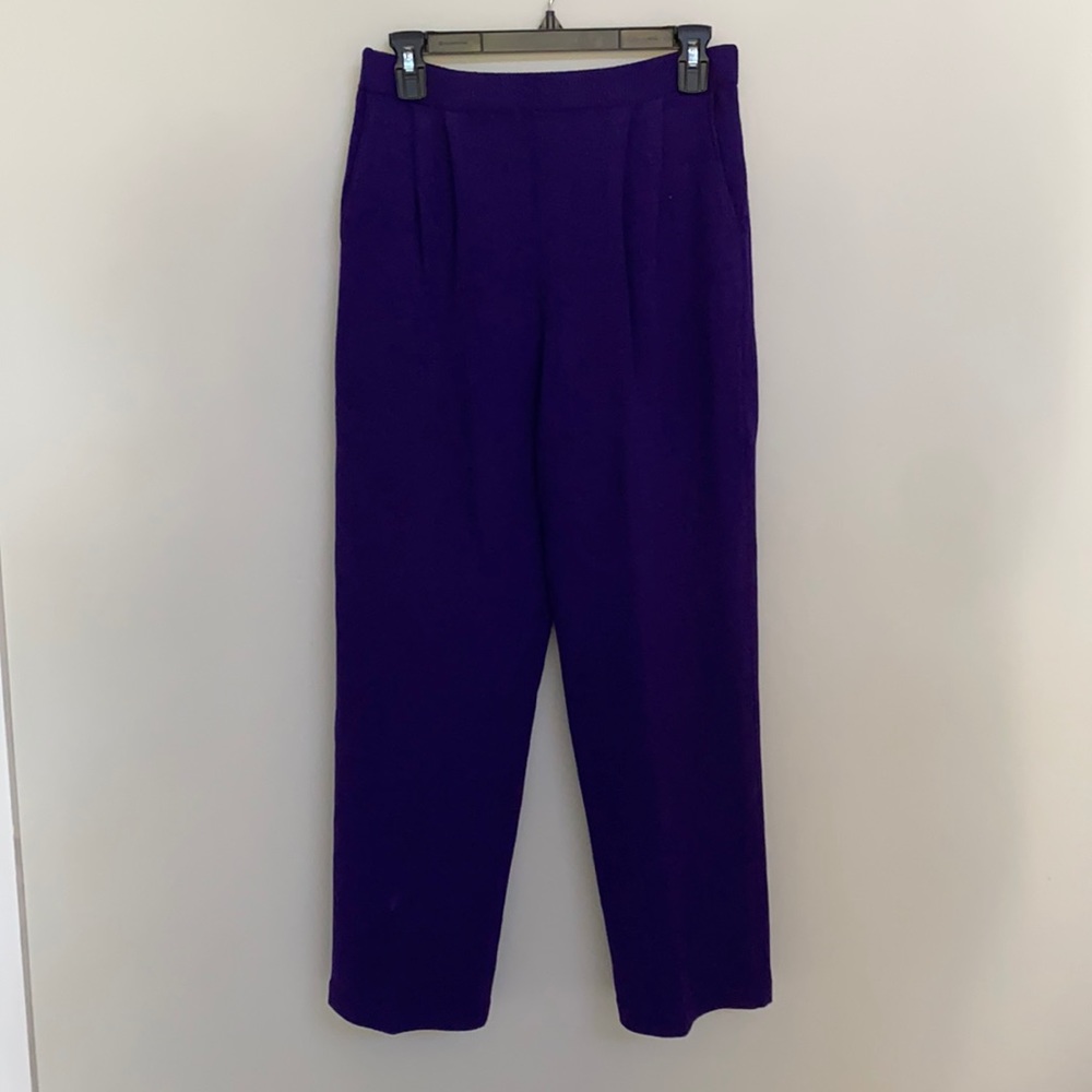 St. John collection Santana knit purple pants